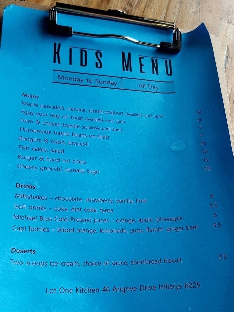 Lot One Kitchen Hillarys Menu Lot One Kitchen Hillarys Menu