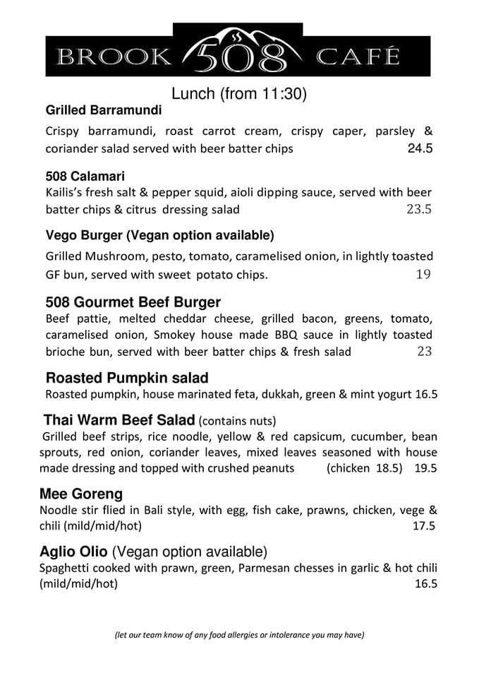 Brook 508 Cafe & Restaurant, Roleystone